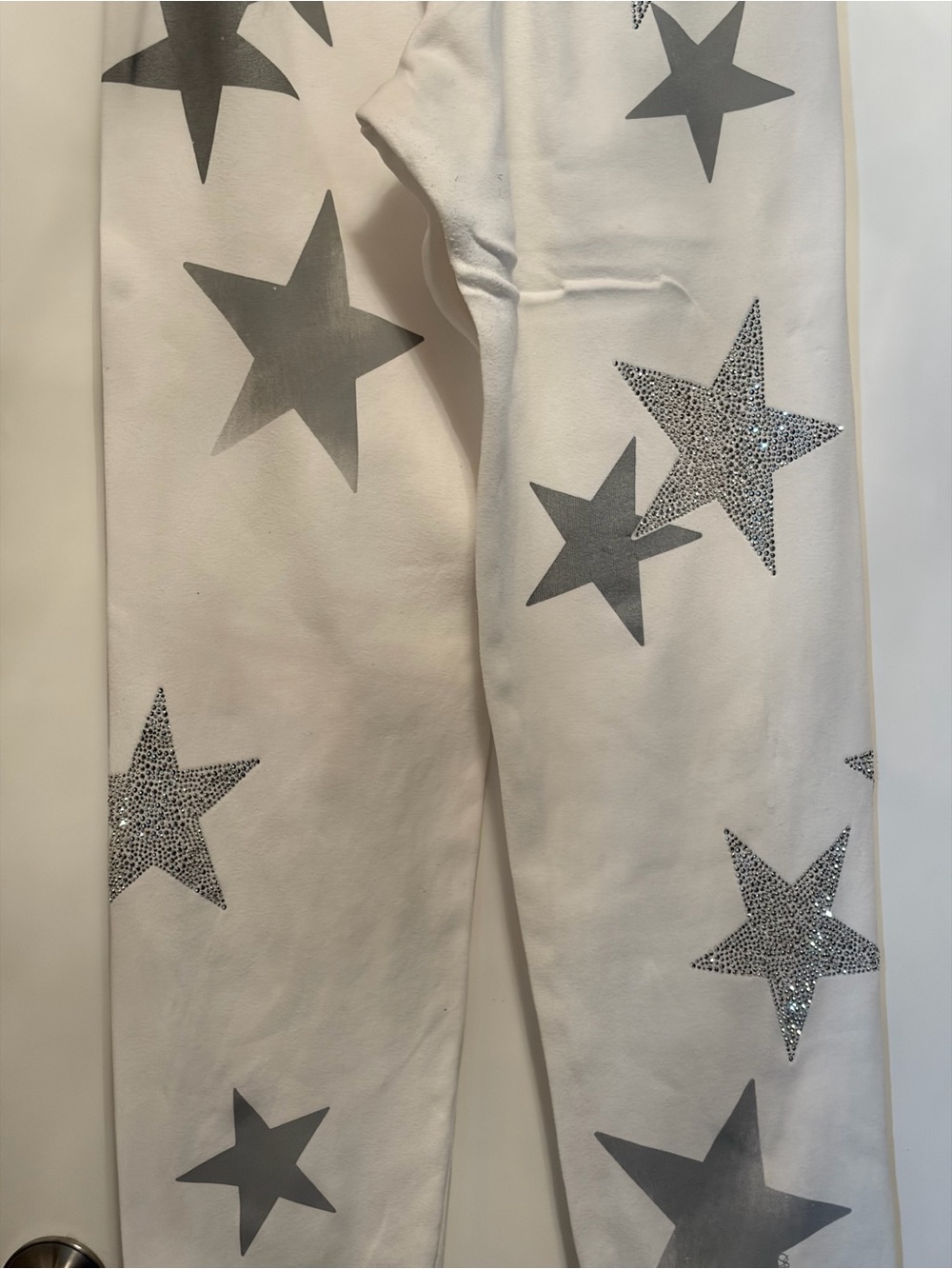 White Star Print jogging pants with Silver Rhinestone Stars! So cute! - Picture 12 of 12